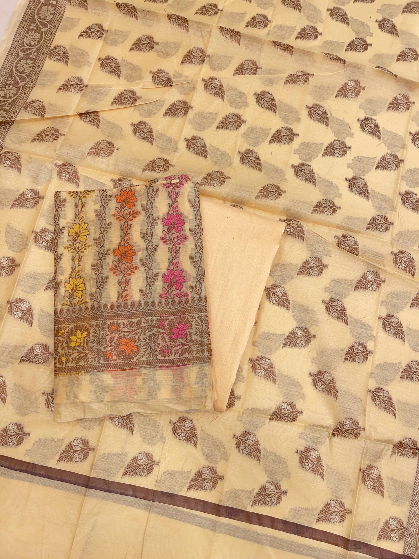 Yellow Cotton Banarasi 3 pcs Suit Set IM_CS31
