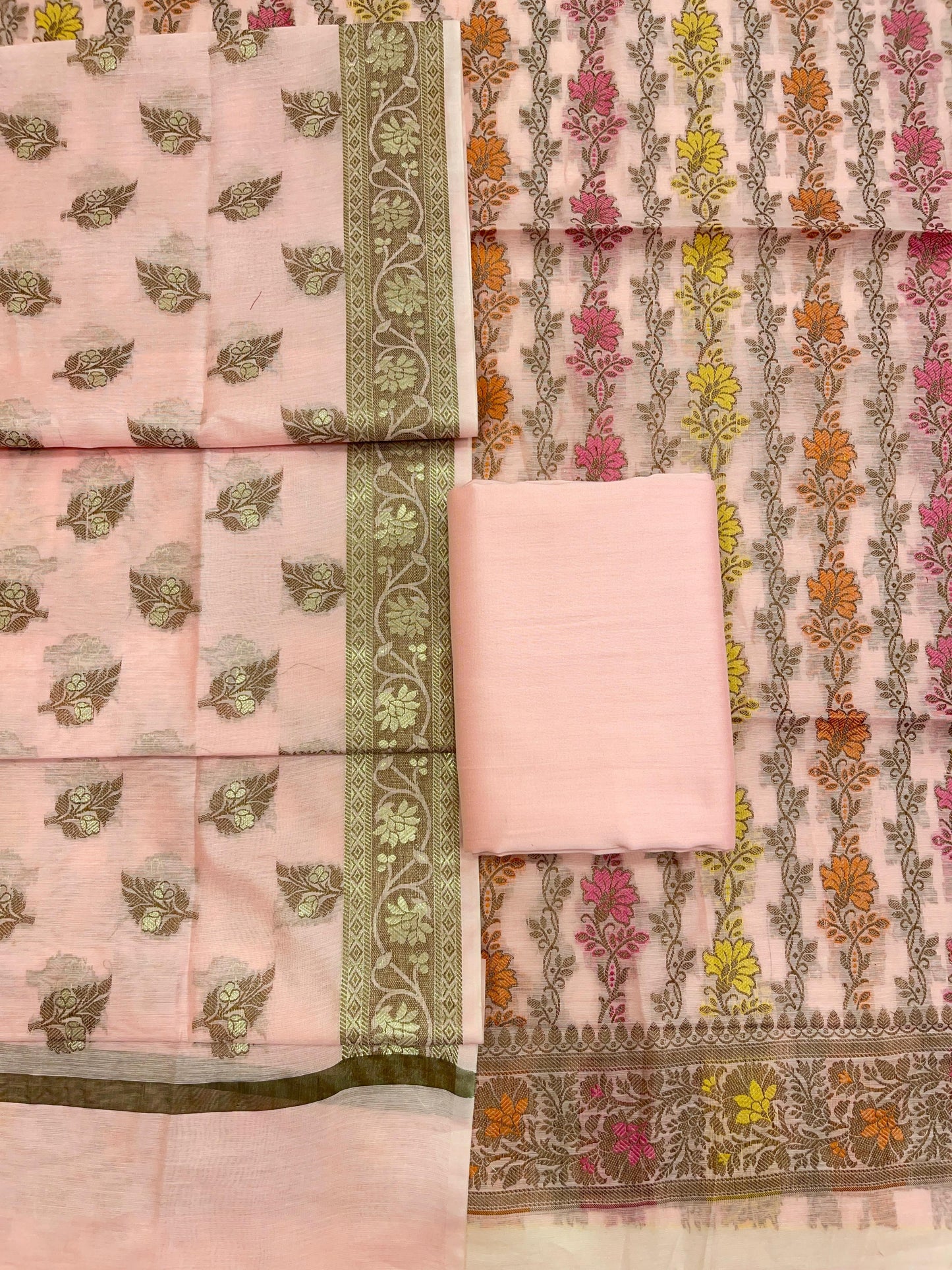 Pink Cotton Banarasi 3 pcs Suit Set IM_CS32