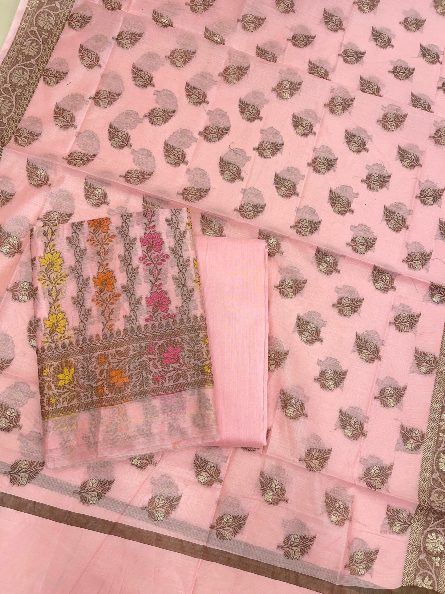 Pink Cotton Banarasi 3 pcs Suit Set IM_CS32