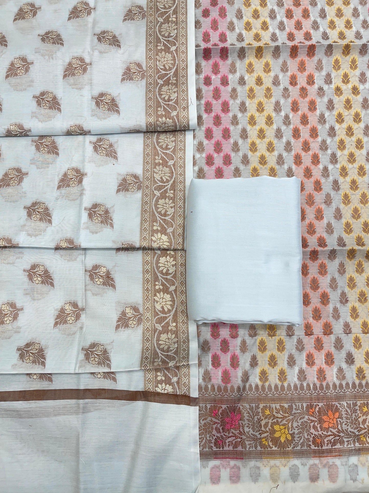 Sky Blue Cotton Banarasi 3 pcs Suit Set IM_CS36