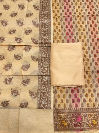 Yellow Cotton Banarasi 3 pcs Suit Set IM_CS37