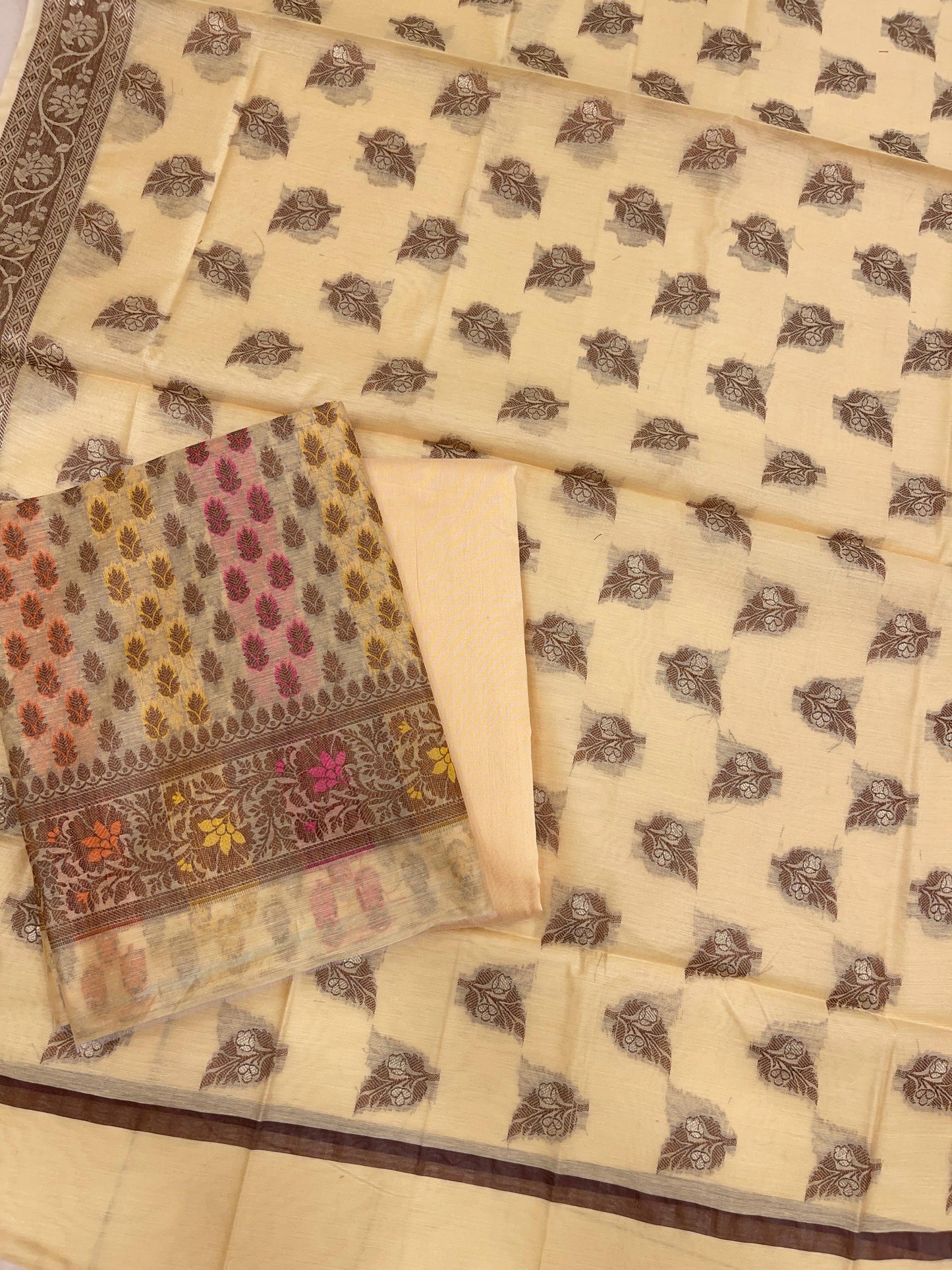 Yellow Cotton Banarasi 3 pcs Suit Set IM_CS37
