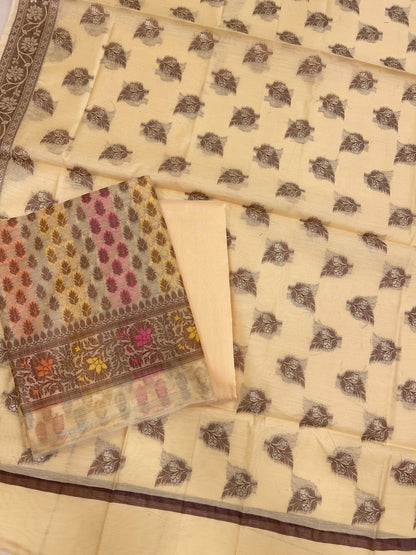 Yellow Cotton Banarasi 3 pcs Suit Set IM_CS37