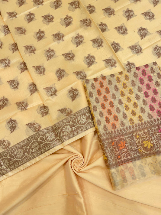 Yellow Cotton Banarasi 3 pcs Suit Set IM_CS37