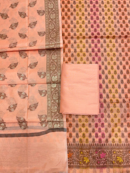 Orange Cotton Banarasi 3 pcs Suit Set IM_CS39