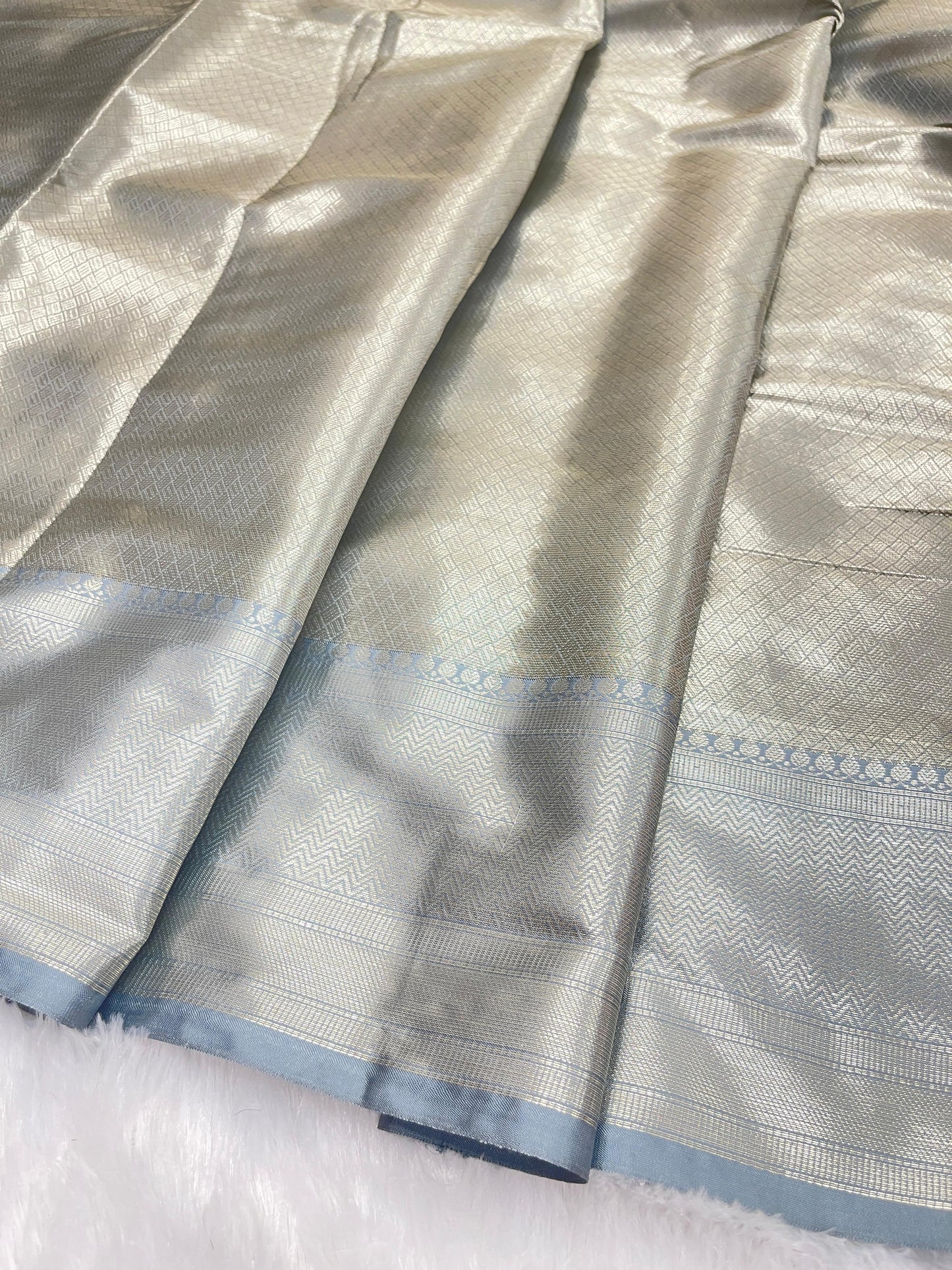 Rust Red Cotton Water Zari Booti Banarasi Saree JVC_5