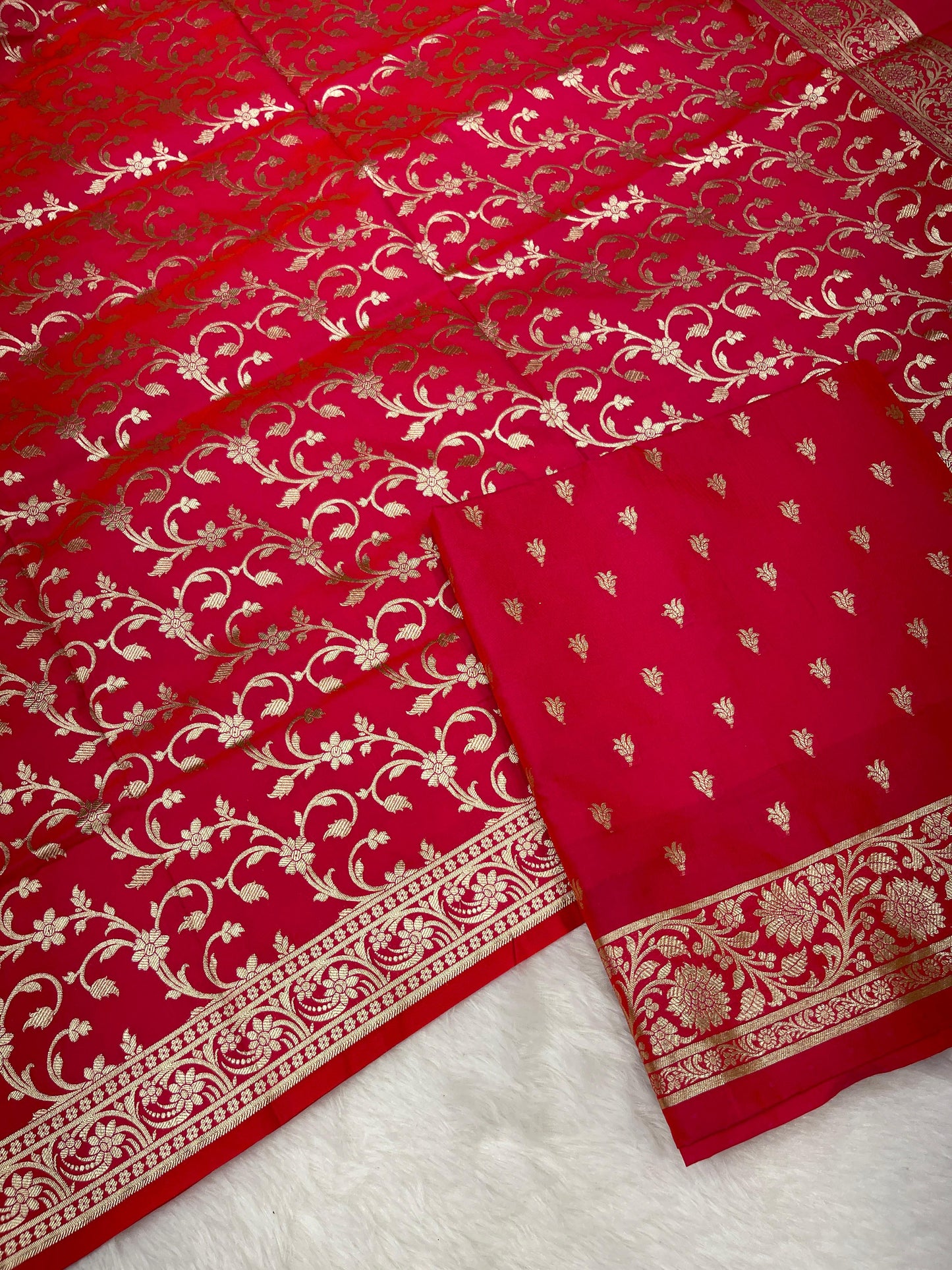 Pink Handloom Cotton Silk Banarasi 3 pcs Suit Set RHN_5