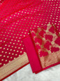 Pink Handloom Cotton Silk Banarasi 3 pcs Suit Set RHN_9