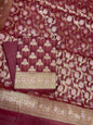 Red Cotton Silk Banarasi 3 pcs Suit Set 725ASD_CS1
