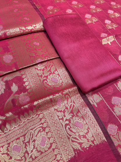 Magenta Cotton Silk Banarasi 3 pcs Suit Set 725ASD_CS3