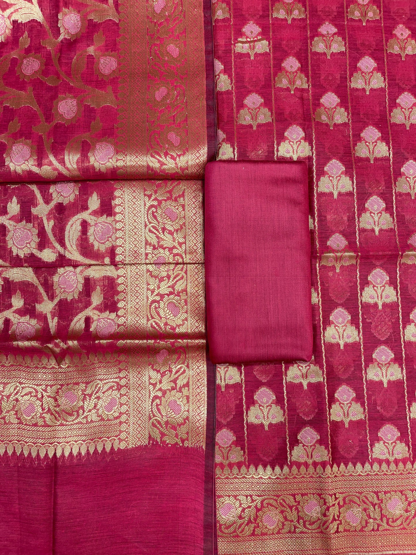 Magenta Cotton Silk Banarasi 3 pcs Suit Set 725ASD_CS3