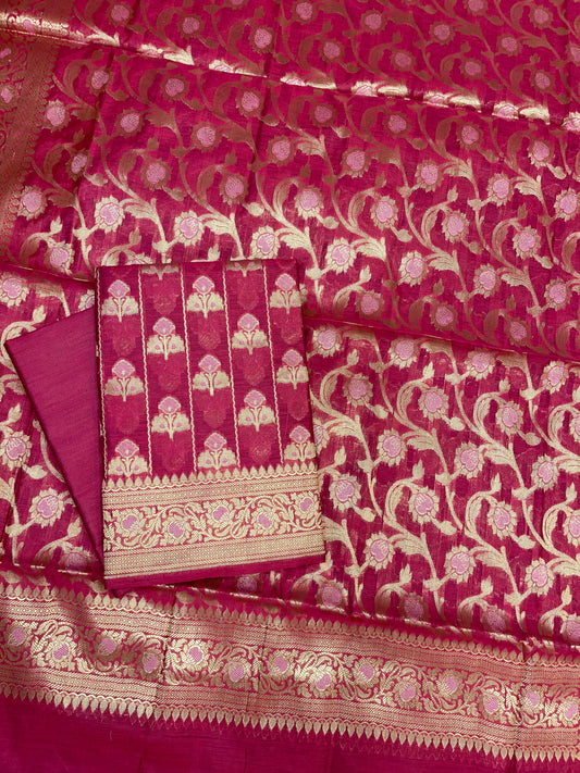 Magenta Cotton Silk Banarasi 3 pcs Suit Set 725ASD_CS3