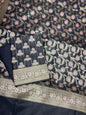 Black Cotton Silk Banarasi 3 pcs Suit Set 725ASD_CS6