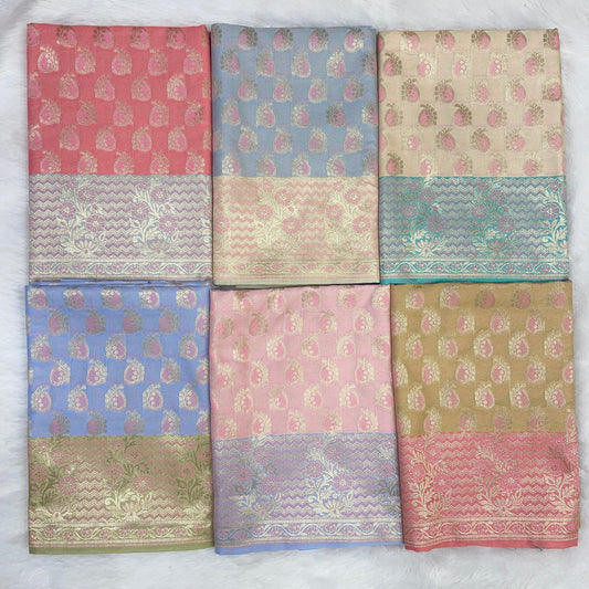 Cotton Silk Banarasi 3 pcs Suit  780 ASD_CS13-ASD_CS18 SET
