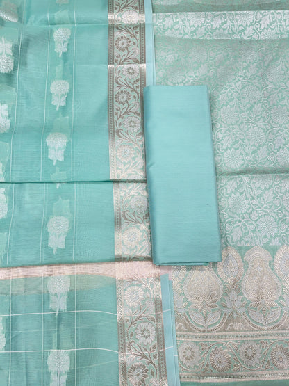 Pistagreen Cotton Silk Banarasi 3 pcs Suit Set 680ASD_CS25