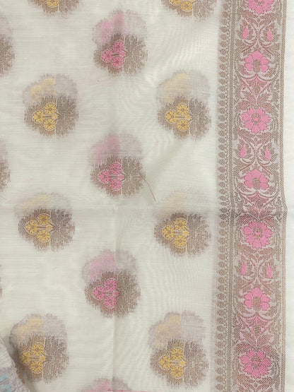 Cream Cotton Silk Banarasi 3 pcs Suit Set 680ASD_CS26