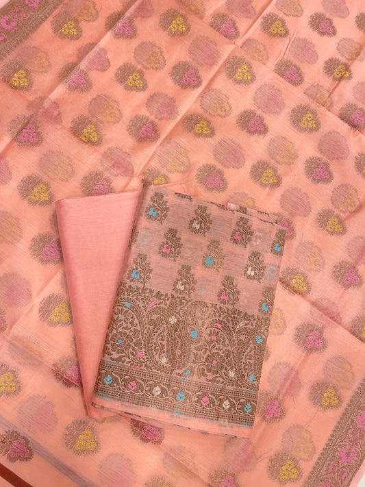 Orange Cotton Silk Banarasi 3 pcs Suit Set 680ASD_CS27
