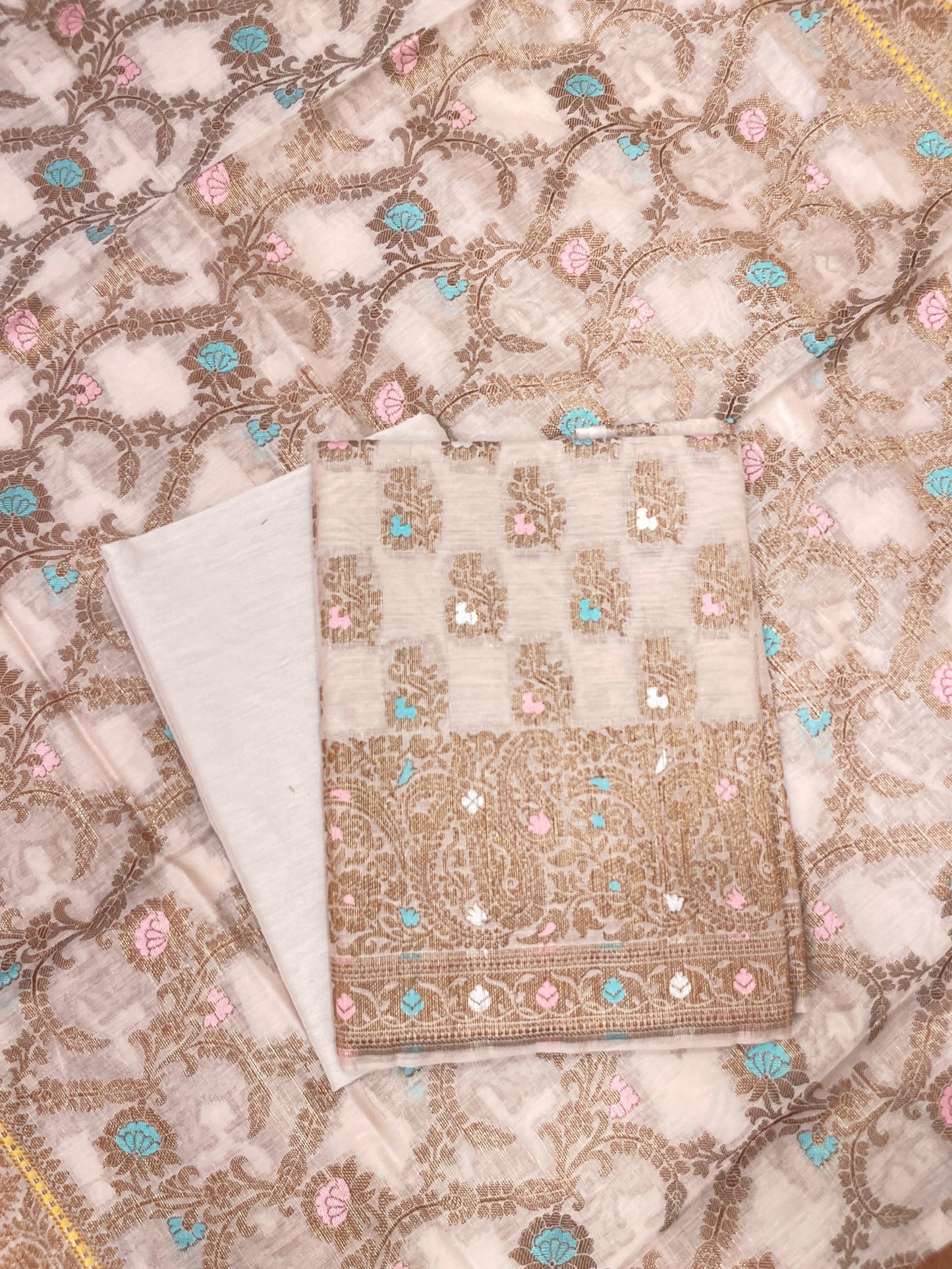 Brown Cotton Silk Banarasi 3 pcs Suit Set 680ASD_CS28