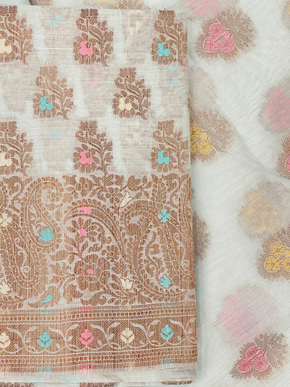 Grey Cotton Silk Banarasi 3 pcs Suit Set 680ASD_CS30