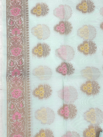 Grey Cotton Silk Banarasi 3 pcs Suit Set 680ASD_CS30