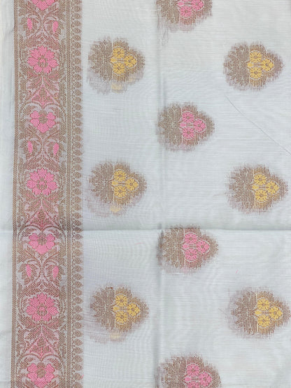 Grey Cotton Silk Banarasi 3 pcs Suit Set 680ASD_CS30