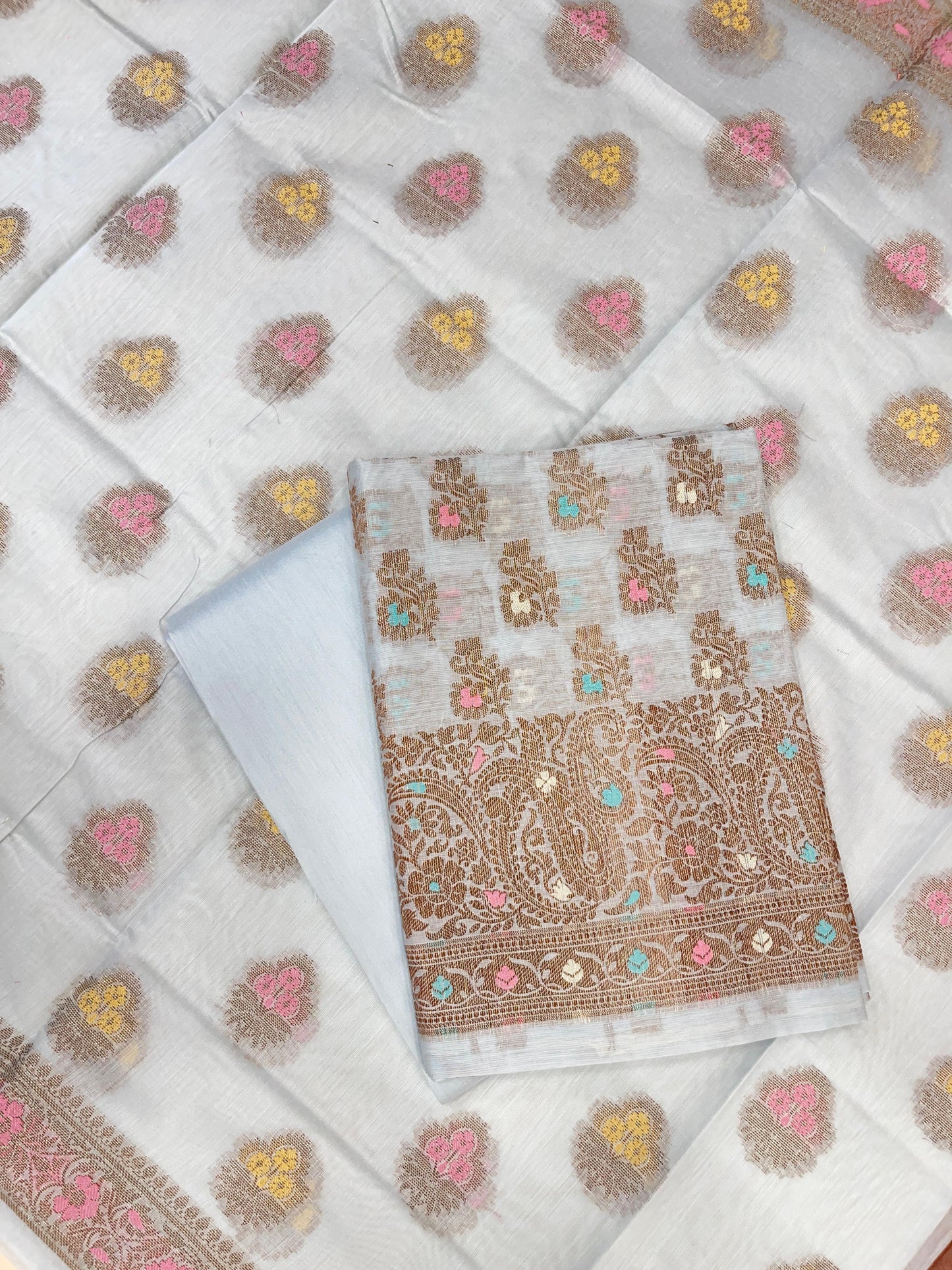Light Blue Cotton Silk Banarasi 3 pcs Suit Set 680ASD_CS31