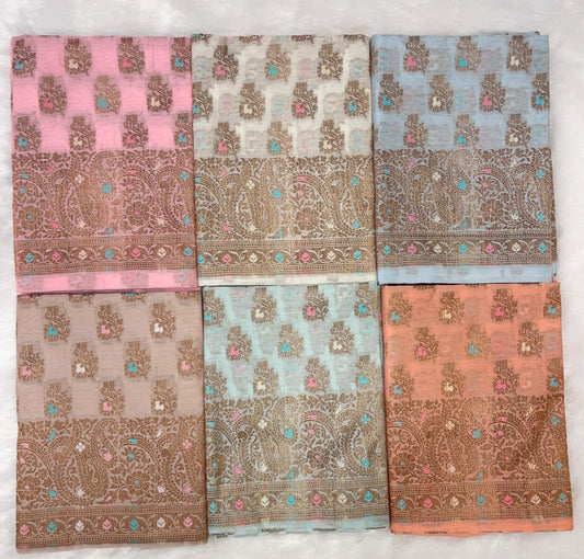 Cotton Silk Banarasi 3 pcs Suit  680 ASD_CS26-ASD_CS31 SET