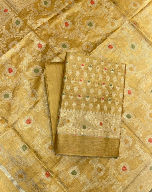 Gold Cotton Silk Banarasi 3 pcs Suit Set 680ASD_CS32
