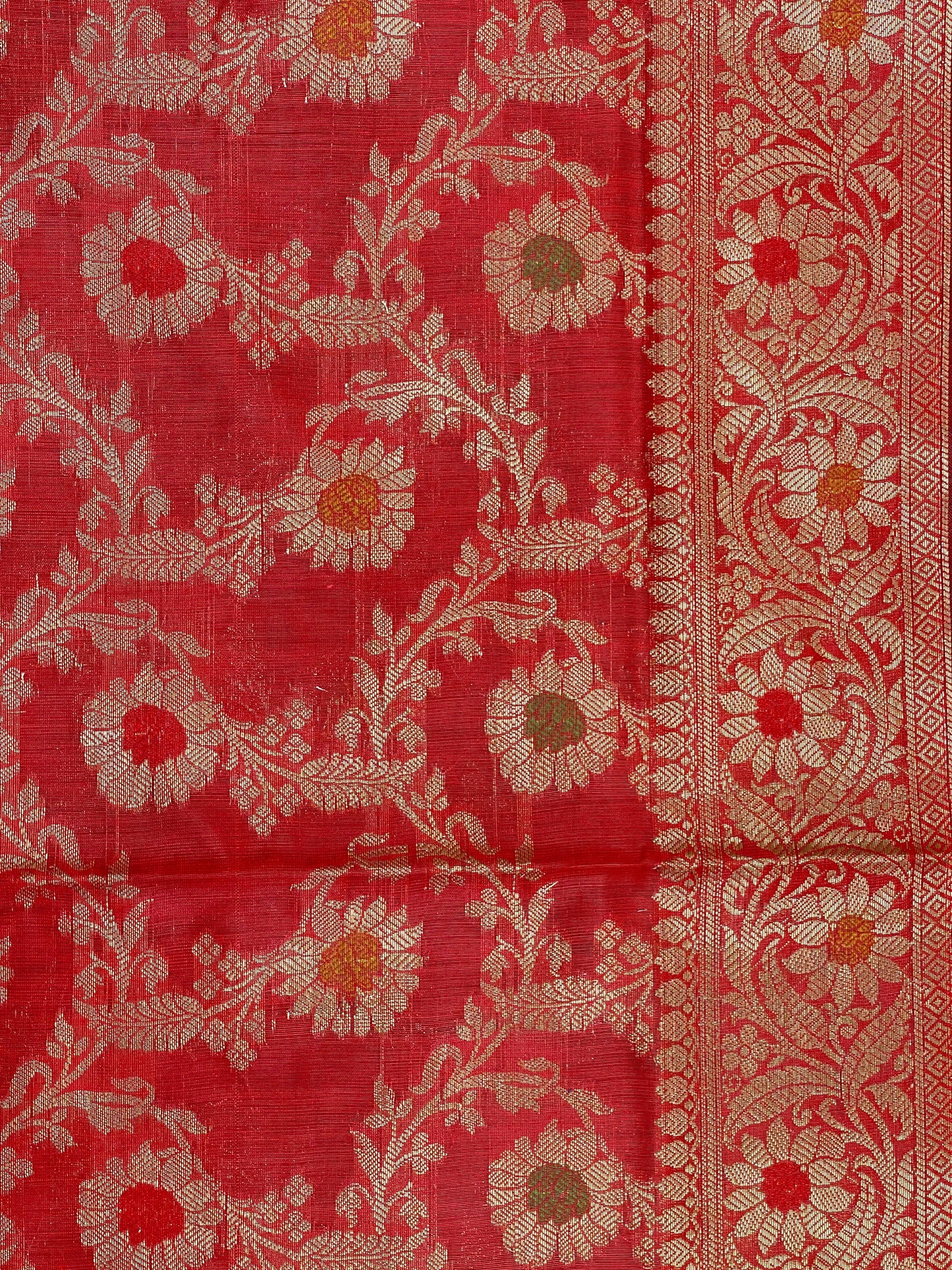 Red Cotton Silk Banarasi 3 pcs Suit Set 680ASD_CS34