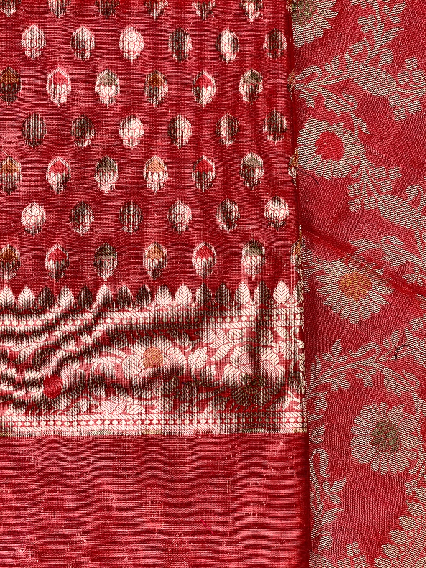 Red Cotton Silk Banarasi 3 pcs Suit Set 680ASD_CS34