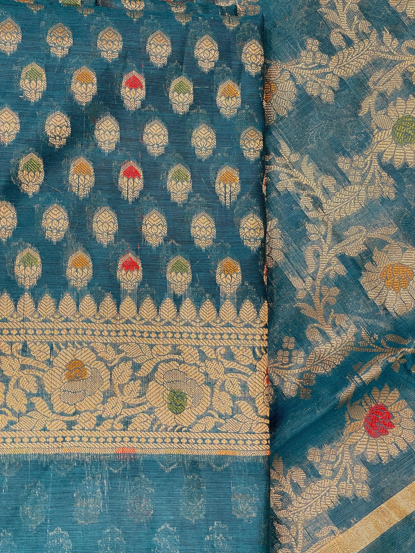 Seagreen Cotton Silk Banarasi 3 pcs Suit Set 680ASD_CS35