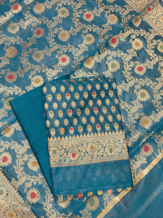Seagreen Cotton Silk Banarasi 3 pcs Suit Set 680ASD_CS35