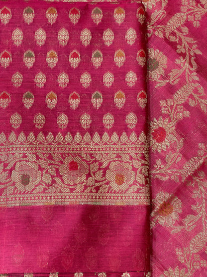 Magenta Cotton Silk Banarasi 3 pcs Suit Set 680ASD_CS36