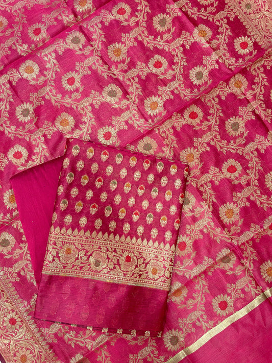 Magenta Cotton Silk Banarasi 3 pcs Suit Set 680ASD_CS36