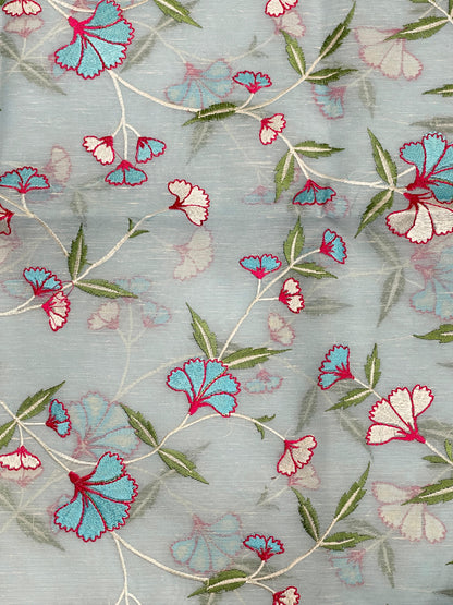 Sky Blue Cotton Linen Embroidery Banarasi 3 pcs Suit Set 1200IM_CL2