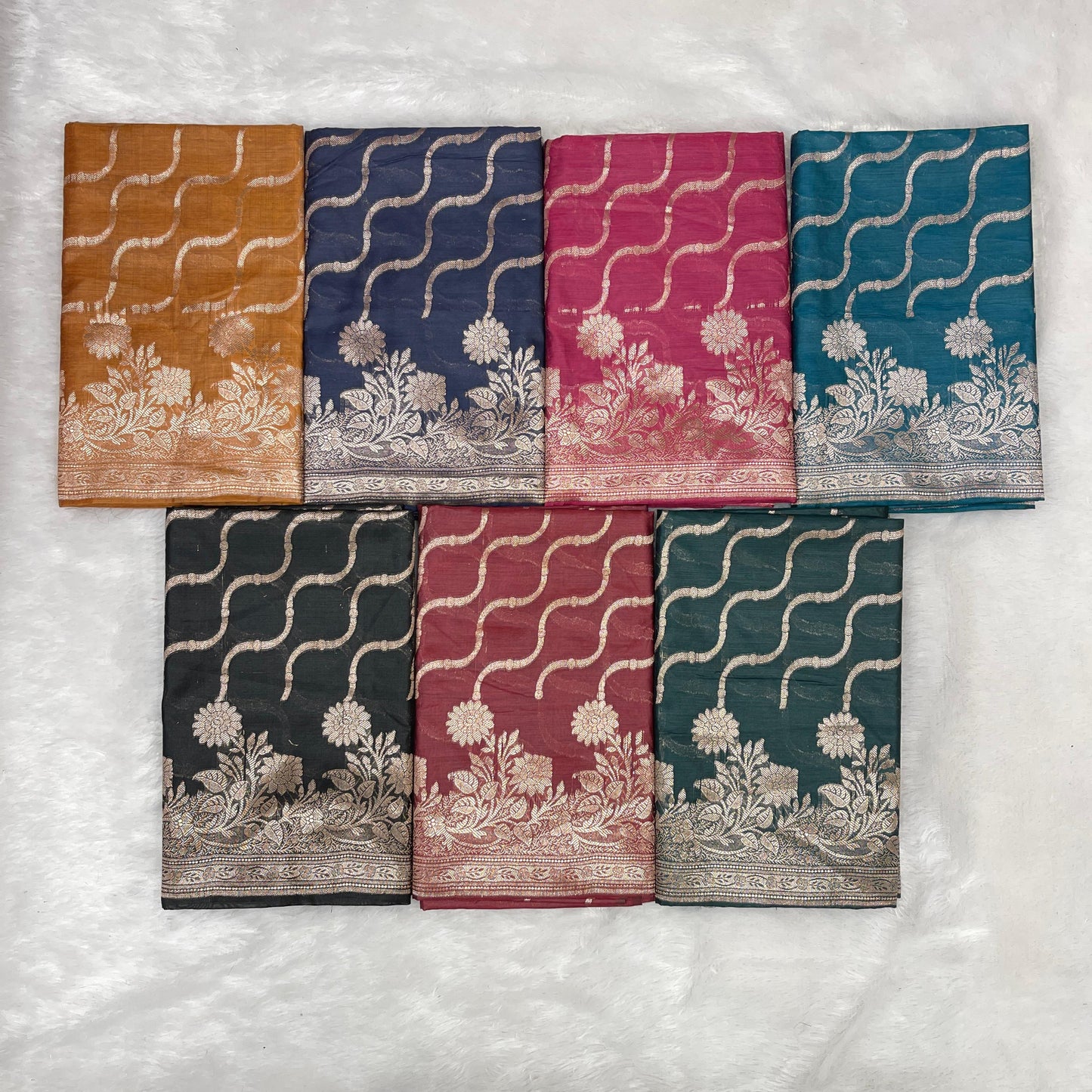 Cotton Silk Lehariya Banarasi 3 pcs Suit 675_JVC101-JVC107 SET