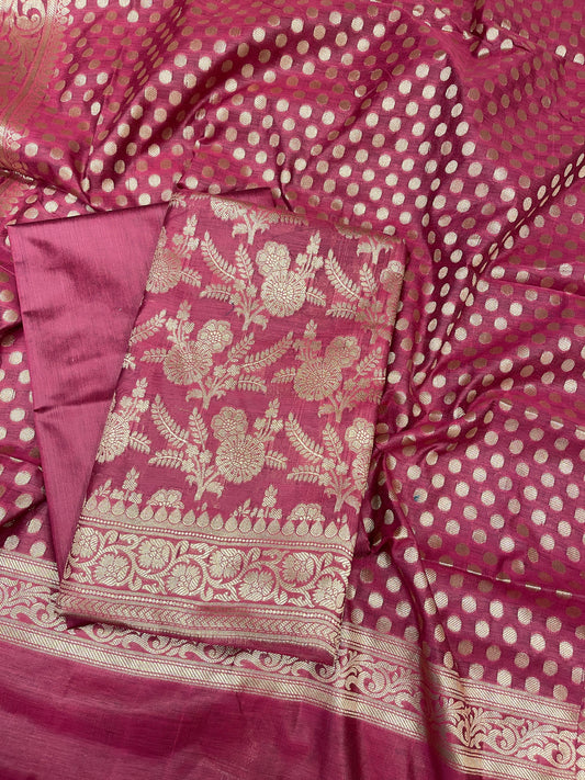 Magenta Cotton Silk Boota Banarasi 3 pcs Suit Set 675JVC_112