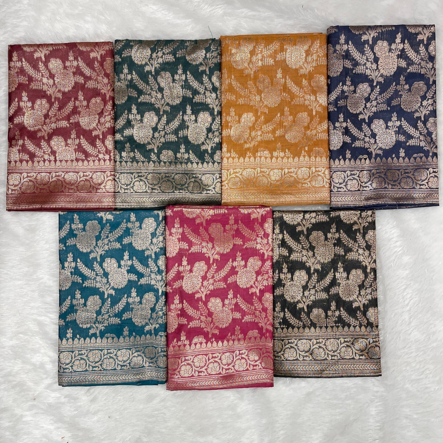 Cotton Silk Boota Banarasi 3 pcs Suit 675_JVC108-JVC114 SET