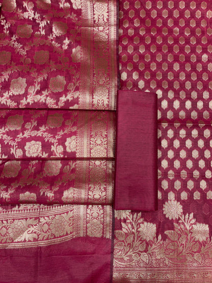 Magenta Cotton Silk Banarasi 3 pcs Suit Set 675JVC_116