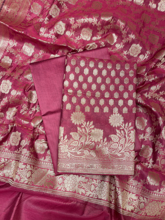 Magenta Cotton Silk Banarasi 3 pcs Suit Set 675JVC_116