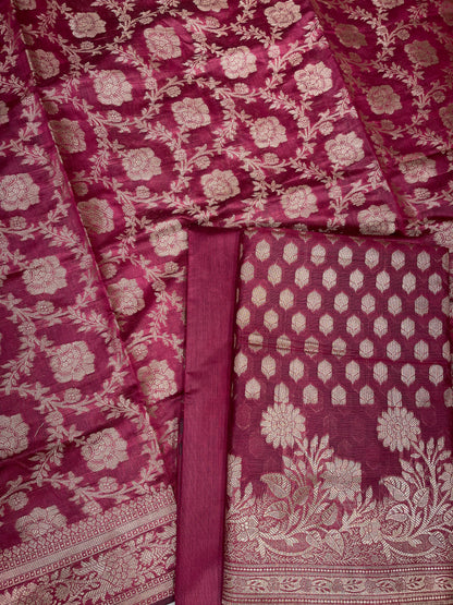 Magenta Cotton Silk Banarasi 3 pcs Suit Set 675JVC_116