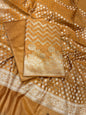 Mustard Gold Cotton Silk Zig-Zag Banarasi 3 pcs Suit Set 675JVC_126