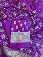 Purple Semi Silk Floral Boota Banarasi 3 pcs Suit Set 900AJ_SK8