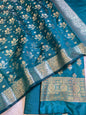 Seagreen Semi Silk Floral Boota Banarasi 3 pcs Suit Set 900AJ_SK12