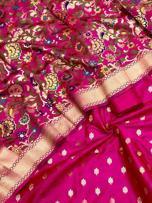 Magenta Biba Silk Zari With Kimkhab Mina Jaal Dupatta 700SKL_KS26