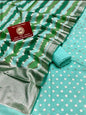Sea green Pure Mercerise Lorex Handbrush Dupatta Banarasi Suit 1300SKL_PM28