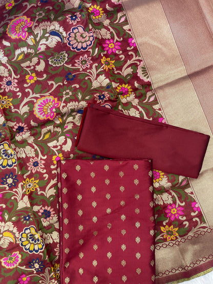 Maroon Biba Silk Zari With Kimkhab Mina Jaal Dupatta 700SKL_KS22
