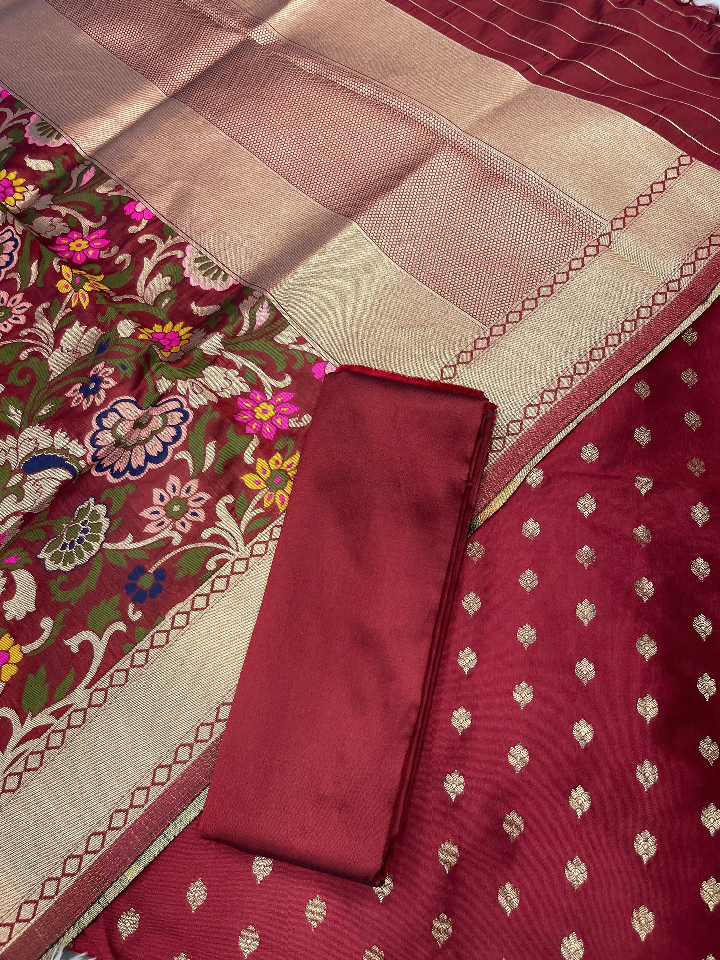 Maroon Biba Silk Zari With Kimkhab Mina Jaal Dupatta 700SKL_KS22