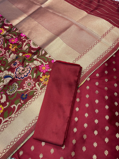 Maroon Biba Silk Zari With Kimkhab Mina Jaal Dupatta 700SKL_KS22