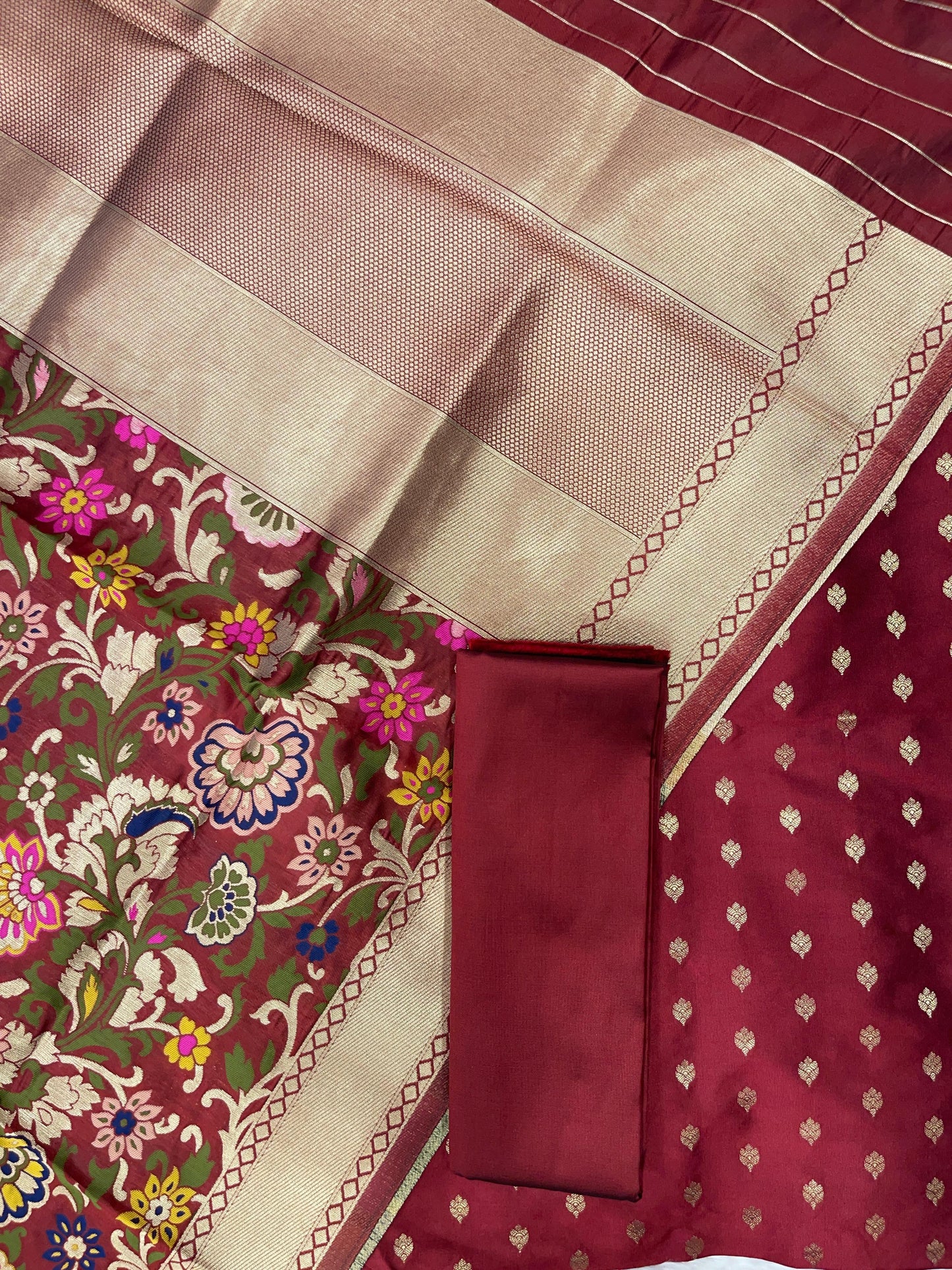 Maroon Biba Silk Zari With Kimkhab Mina Jaal Dupatta 700SKL_KS22